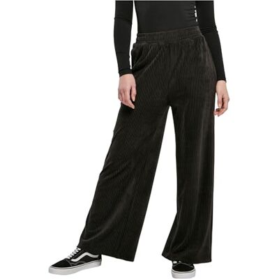 Urban Classics Dam sammet ribba raka sweatpants, svart, M, svart, M Urban Classics Dam sammet ribba raka sweatpants, svart, M, svart, M