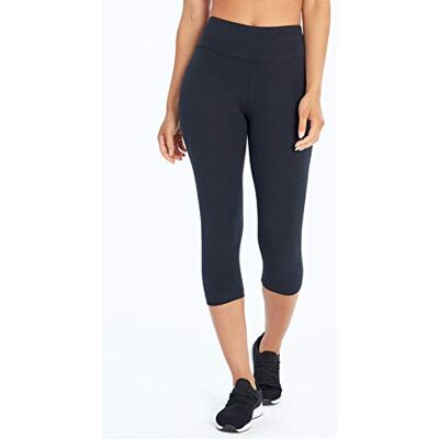 Bally Total Fitness dam hög midja magkontroll capri legging, Svart, XL Bally Total Fitness dam hög midja magkontroll capri legging, Svart, XL