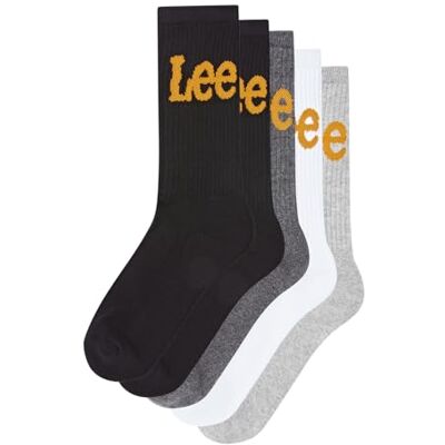 Lee Unisex Sport svart/vit/grå herr och dam fukttransporterande andningsbar avslappnad gång atletisk strumpa, Svart/kolmärgel/vit/grå märgel, 43_46 Lee Unisex Sport svart/vit/grå herr och dam fukttransporterande andningsbar avslappnad gång atletisk strumpa, Svart/kolmärgel/vit/grå märgel, 43_46