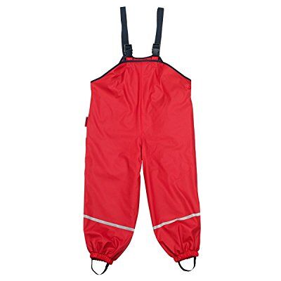 Playshoes unisex barn regnbyxor fleecefoder vind och vattentäta regnbyxor regnkläder, röd, 128 Playshoes unisex barn regnbyxor fleecefoder vind och vattentäta regnbyxor regnkläder, röd, 128