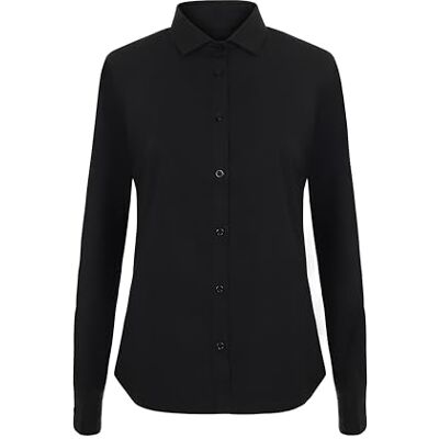 VELILLA 405019S, långärmad stretchskjorta, dam, svart, storlek 2XL, svart, XXL VELILLA 405019S, långärmad stretchskjorta, dam, svart, storlek 2XL, svart, XXL