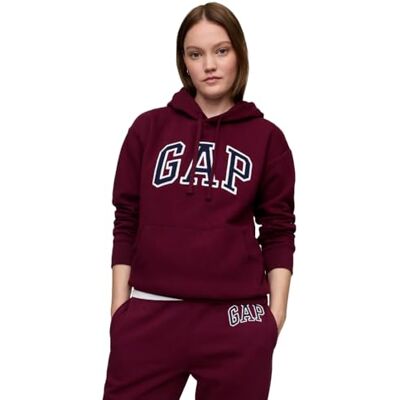 GAP womens Logo Hoodie Sweatshirt, Ruby Wine, XX-Small US GAP womens Logo Hoodie Sweatshirt, Ruby Wine, XX-Small US