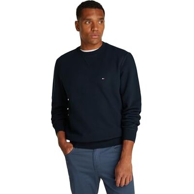 Tommy Hilfiger herr väsentlig fleece crewneck MW0MW37232, pullover tröja, blå, L, Blå (ökenhimmel), L Tommy Hilfiger herr väsentlig fleece crewneck MW0MW37232, pullover tröja, blå, L, Blå (ökenhimmel), L