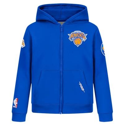 Pro Standard pojkar NBA Classic Chenille Bb fleece huvtröja med full dragkedja, kungsblå, liten, Kungsblå, S Pro Standard pojkar NBA Classic Chenille Bb fleece huvtröja med full dragkedja, kungsblå, liten, Kungsblå, S