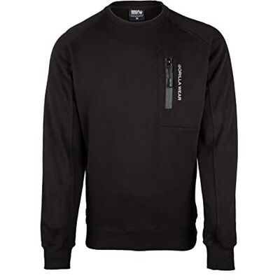 Gorilla Wear Newark tröja – svart kroppsbyggnad fitness sport vardag långärmad långa ärmar bekväm dragkedja med ficka tight passform bomull polyester pullover praktisk träning Gorilla Wear Newark tröja – svart kroppsbyggnad fitness sport vardag långärmad långa ärmar bekväm dragkedja med ficka tight passform bomull polyester pullover praktisk träning