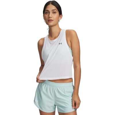 Under Armour Tech Sport Mesh Cropped Tank Top Skjorta, Svart och Vit, XL, Svart och vit, XL Under Armour Tech Sport Mesh Cropped Tank Top Skjorta, Svart och Vit, XL, Svart och vit, XL