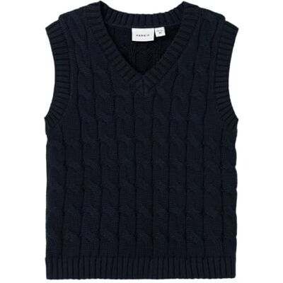 NAME IT Pojkar Nmmremon stickad slipover stickad väst, Mörk safir, 98 NAME IT Pojkar Nmmremon stickad slipover stickad väst, Mörk safir, 98
