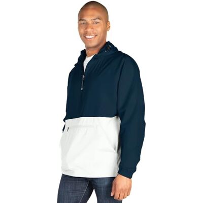 Charles River Apparel Pack-n-go Vind- och vattentålig pullover (reg/ext storlekar) regnjacka, Marinblå/vit, S Charles River Apparel Pack-n-go Vind- och vattentålig pullover (reg/ext storlekar) regnjacka, Marinblå/vit, S