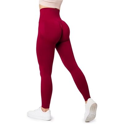 Bellivalini Sportleggings för damer med hög midja Bak Push Up Gym Fitness BLV50-255 (Rödvin, L) Bellivalini Sportleggings för damer med hög midja Bak Push Up Gym Fitness BLV50-255 (Rödvin, L)