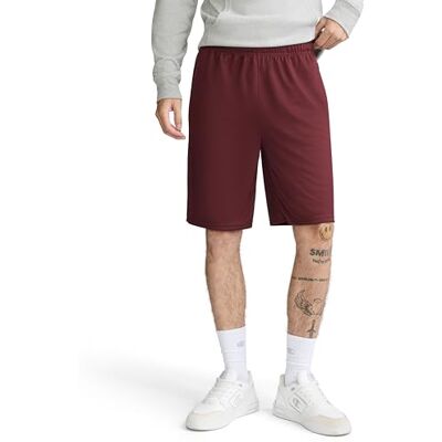 Champion Långa nätshorts för män med fickor, Team Maroon C-logotyp, L Champion Långa nätshorts för män med fickor, Team Maroon C-logotyp, L