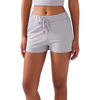 LOS OJOS Sportbyxor dam korta – träningsshorts för kvinnor – shorts med fickor för yoga, vandring, löpträning och avslappnad klädsel, GRÅ, XL LOS OJOS Sportbyxor dam korta – träningsshorts för kvinnor – shorts med fickor för yoga, vandring, löpträning och avslappnad klädsel, GRÅ, XL