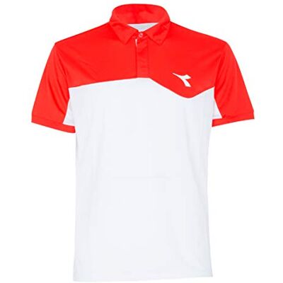 Diadora herren, Court Polo vit, röd, L överkläder, L Diadora herren, Court Polo vit, röd, L överkläder, L