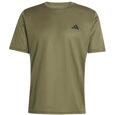 adidas herr Workout Essentials Base 3-Stripes Shirt, olive strata/black, M adidas herr Workout Essentials Base 3-Stripes Shirt, olive strata/black, M