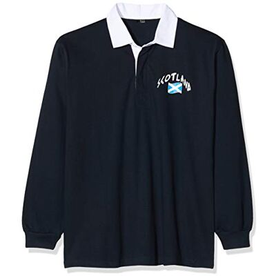 Supportershop Polo Rugby Skottland LS, marinblå, långärmad, unisex, vuxna, FR: S (storlek tillverkare: S) Supportershop Polo Rugby Skottland LS, marinblå, långärmad, unisex, vuxna, FR: S (storlek tillverkare: S)