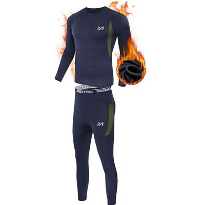 MEETYOO Thermal Underwear Set Män, Långa Funktionella Underkläder Andningsbara Underkläder Sport Kompressionsdräkt för Träning Skidåkning Löpning Vandring MEETYOO Thermal Underwear Set Män, Långa Funktionella Underkläder Andningsbara Underkläder Sport Kompressionsdräkt för Träning Skidåkning Löpning Vandring