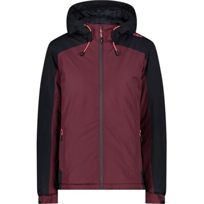 CMP Vadderad damjacka med fast huva, Burgundy, 40 CMP Vadderad damjacka med fast huva, Burgundy, 40