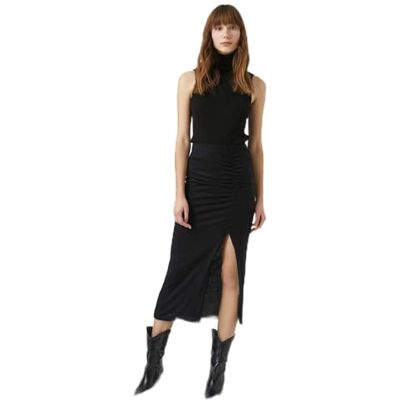 Koton Women Slit Gathered kjol, Svart (999), XL Koton Women Slit Gathered kjol, Svart (999), XL