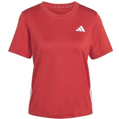 adidas Kobiety Train Essentials 3-Stripes Workout T-Shirt, active maroon/white, M adidas Kobiety Train Essentials 3-Stripes Workout T-Shirt, active maroon/white, M