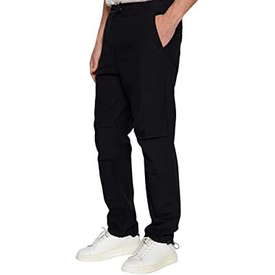 Trendyol raka joggingbyxor för män, normala midjebyxor, svart, S Trendyol raka joggingbyxor för män, normala midjebyxor, svart, S