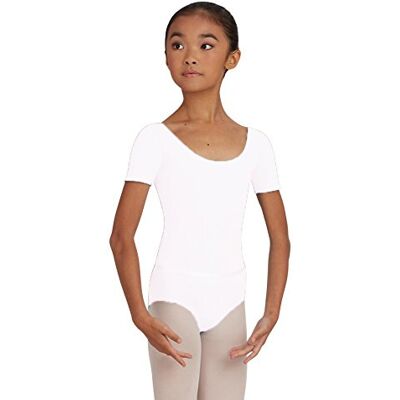Capezio flickors rund hals kortärmad trikåer, Vit – vit, S (Children) Capezio flickors rund hals kortärmad trikåer, Vit – vit, S (Children)