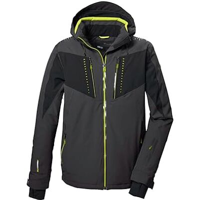 Killtec skidjacka för män med dragkedja huva, snöfall och underarmsventilation, KSW 413 MN SKI JCKT, antracit, 4XL, 41983-000 Killtec skidjacka för män med dragkedja huva, snöfall och underarmsventilation, KSW 413 MN SKI JCKT, antracit, 4XL, 41983-000
