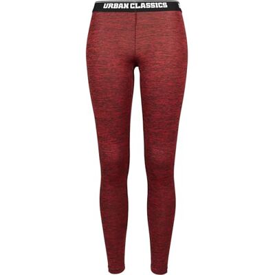 Urban Classics TB1658 dam sportbyxor dam aktiv melange logo leggings, Flerfärgad (röd/svart 1176), XS Urban Classics TB1658 dam sportbyxor dam aktiv melange logo leggings, Flerfärgad (röd/svart 1176), XS