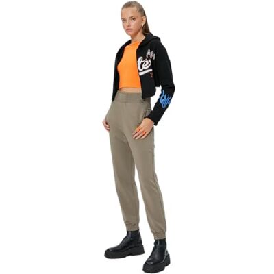 Koton Dam ficka detalj, joggingbyxor, sweatpants, Khaki (876), XL Koton Dam ficka detalj, joggingbyxor, sweatpants, Khaki (876), XL