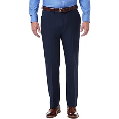 Haggar Herr Premium Comfort Classic Fit Flat Front Klänning Byxa, BLÅ, 34W x 32L Haggar Herr Premium Comfort Classic Fit Flat Front Klänning Byxa, BLÅ, 34W x 32L