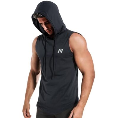 MEETWEE Mäns tanktopp, sportskjorta med huva, ärmlösa muskelskjortor, fitness, ärmlös skjorta, andas, löpartröja, armskjortor, huvtröja för gym, löpning, träning, GRÅ, XL MEETWEE Mäns tanktopp, sportskjorta med huva, ärmlösa muskelskjortor, fitness, ärmlös skjorta, andas, löpartröja, armskjortor, huvtröja för gym, löpning, träning, GRÅ, XL