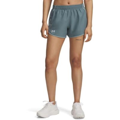 Under Armour UA Fly by 3" shorts Jasper blå/serpentin/reflekterande LG Under Armour UA Fly by 3" shorts Jasper blå/serpentin/reflekterande LG