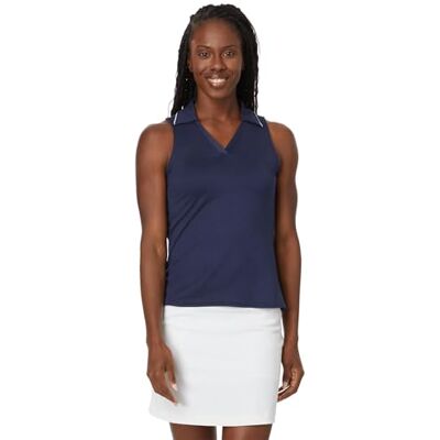 Skechers Godri Swift Club ärmlös polo tank golfskjorta för kvinnor, Marinblå, M Skechers Godri Swift Club ärmlös polo tank golfskjorta för kvinnor, Marinblå, M