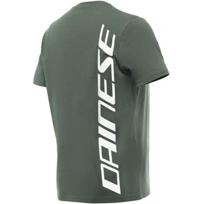 Dainese T-shirt stor logotyp, avslappnad motorcykel T-shirt, män, klättring-murgröna/vit, XS Dainese T-shirt stor logotyp, avslappnad motorcykel T-shirt, män, klättring-murgröna/vit, XS