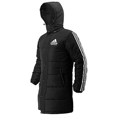 adidas Combat Sports vinter lång parkas kappa svart, Svart, XXL adidas Combat Sports vinter lång parkas kappa svart, Svart, XXL