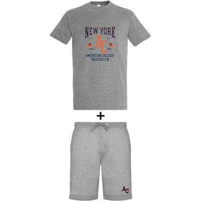 AMERICAN COLLEGE USA Ensemble Lot 2 Pièces T Shirt et Short Enfants Garçons Filles, 2-delat set t-shirt + shorts unisex, barn, grå, 6 ans! AMERICAN COLLEGE USA Ensemble Lot 2 Pièces T Shirt et Short Enfants Garçons Filles, 2-delat set t-shirt + shorts unisex, barn, grå, 6 ans!