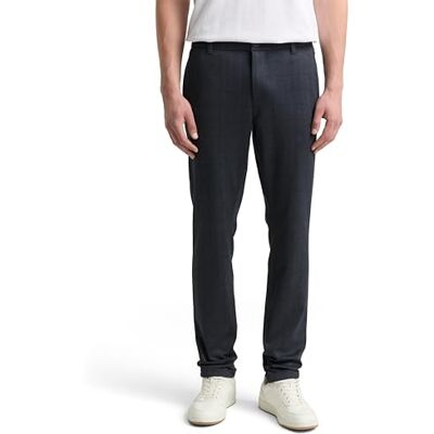 TOM TAILOR Jersey Travis Slim Fit Chino byxor för män, 39145 – marinblå tonal kontroll, 32W / 32L TOM TAILOR Jersey Travis Slim Fit Chino byxor för män, 39145 – marinblå tonal kontroll, 32W / 32L