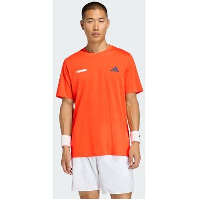adidas Mezczyzni TENNIS HOT EGG GRAPHIC T-SHIRT, Pure Orange, S adidas Mezczyzni TENNIS HOT EGG GRAPHIC T-SHIRT, Pure Orange, S