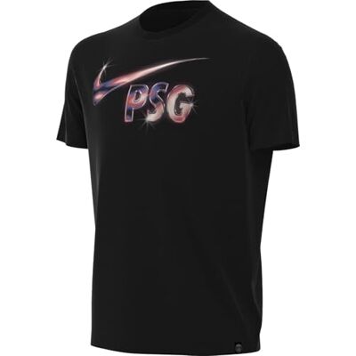 NIKE Paris Saint-Germain Swoosh fotbolls-T-shirt för äldre barn, svart, HJ3915-010, S NIKE Paris Saint-Germain Swoosh fotbolls-T-shirt för äldre barn, svart, HJ3915-010, S