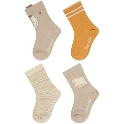 Sterntaler strumpor 4-pack björn, sand, 17-18 Sterntaler strumpor 4-pack björn, sand, 17-18