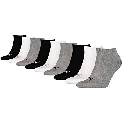 PUMA Unisex sneakersstrumpor (3-pack), Grå/vit/svart, one size PUMA Unisex sneakersstrumpor (3-pack), Grå/vit/svart, one size