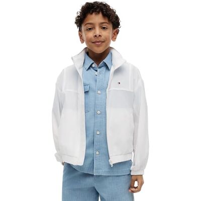 Tommy Hilfiger Unisex barn vindjacka KS0KS00741 jackor, vit (vit), 6 år Tommy Hilfiger Unisex barn vindjacka KS0KS00741 jackor, vit (vit), 6 år