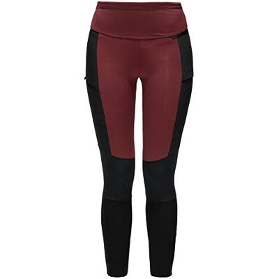 Haglöfs Leggings för kvinnor, 4fp – Maroon röd/äkta svart, XS Haglöfs Leggings för kvinnor, 4fp – Maroon röd/äkta svart, XS