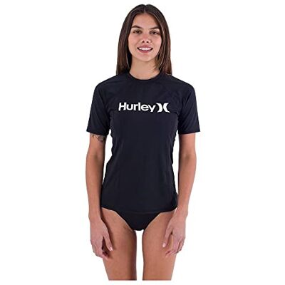 Hurley OAO S/S Rashguard Utslag Skyddsskjorta för kvinnor, Svart, XS Hurley OAO S/S Rashguard Utslag Skyddsskjorta för kvinnor, Svart, XS