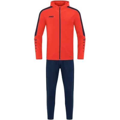 JAKO Dam träningsoverall polyester Power med huva, flamma/marinblå, 38 JAKO Dam träningsoverall polyester Power med huva, flamma/marinblå, 38