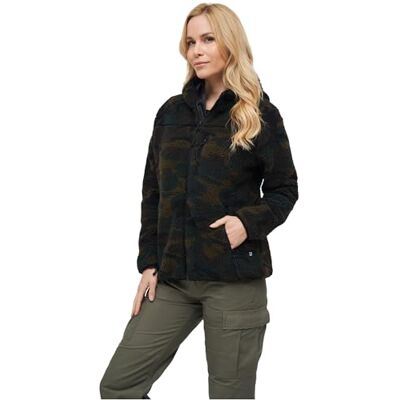 Brandit TEDDYFLEECE JACKA MED huva dam vinterjacka jakt utomhus FLEECEJACKA, Skog, XXL Brandit TEDDYFLEECE JACKA MED huva dam vinterjacka jakt utomhus FLEECEJACKA, Skog, XXL