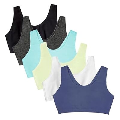 Fruit of the Loom Women's Built Up Tank Style Sports Bra, Lentil/White/Charcoal/Aruba Blue/Dutch/Black Fruit of the Loom Women's Built Up Tank Style Sports Bra, Lentil/White/Charcoal/Aruba Blue/Dutch/Black
