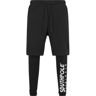 Southpole Fleece Shorts med Leggings Byxor Män, Svart, S Southpole Fleece Shorts med Leggings Byxor Män, Svart, S
