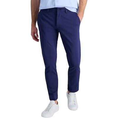 Haggar Sport Travel Performance Straight Fit Flat Front Casual Pants Herrbyxor, Marin, 36W / 34L Haggar Sport Travel Performance Straight Fit Flat Front Casual Pants Herrbyxor, Marin, 36W / 34L