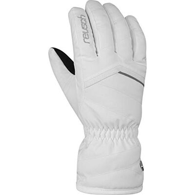 Reusch Damfingerhandske Marisa med lång manschett vit/silver, 7,5 Reusch Damfingerhandske Marisa med lång manschett vit/silver, 7,5
