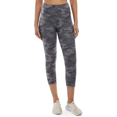 Danskin Womens All Over Printed Capri Leggings, Grey Camo Print, Medium US Danskin Womens All Over Printed Capri Leggings, Grey Camo Print, Medium US