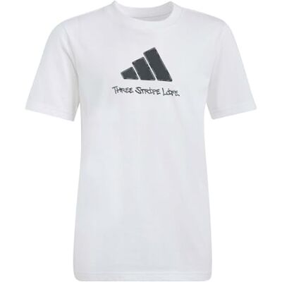 adidas Uniseks dzieci CAMO GRAPHIC T-SHIRT JUNIOR, white, 7-8 Years adidas Uniseks dzieci CAMO GRAPHIC T-SHIRT JUNIOR, white, 7-8 Years
